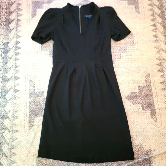 French Connection Puff Sleeve V-Neck 8 Dress - Picture 4 of 13